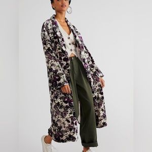 💜Free People 🪻Simone Velvet Duster Antique Combo NWOT